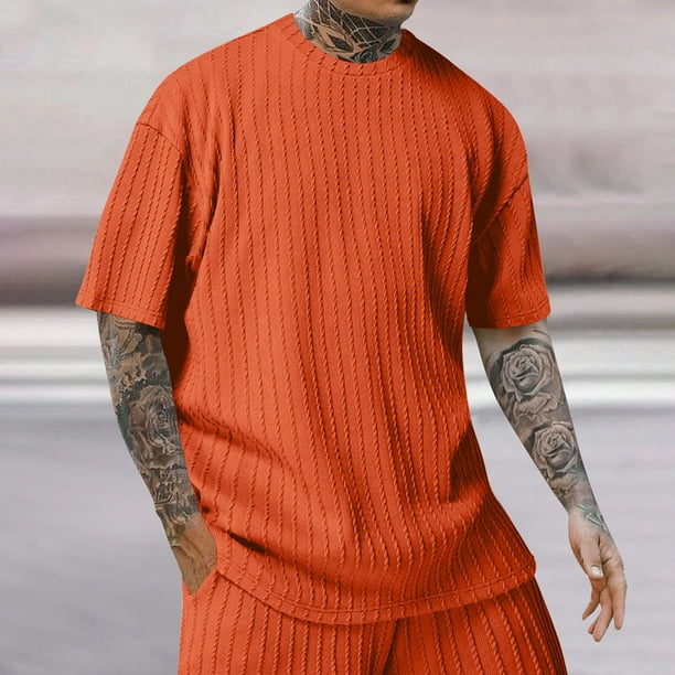 Cuello Redondo Camiseta Anaranjada Camisetas Elvqul Para Caballero