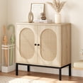 thumbnail image 6 of Litake Buffet Cabinet, Rattan Storage Cabinet with Doors and Shelves, Accent Cabinet Sideboard, Wood Console Cabinet with Storage Entryway Cabinet for Living Room, Dining Room, Hallway (Wood), 6 of 9
