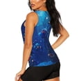 thumbnail image 3 of Wukai Deep Sea Glowing Fishes Print Womens Shorts for Athletic Gym Running Shorts Women Biker Shorts with Phone Pockets -Large, 3 of 7
