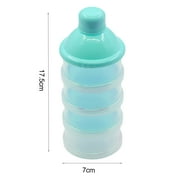 Walbest Baby Milk Powder Formula Dispenser, Non-Spill Smart Stackable Baby Feeding Travel Storage Container, BPA Free, 4 Compartments, 1 Pack