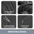 thumbnail image 5 of Swift Home Ultra Soft Crinkled Texture Pre-Washed Duvet Cover & Sham Set (Comforter not Included), Full/Queen (90"x 90"), Charcoal Grey, 5 of 5