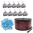 thumbnail image 2 of OZ-USA Wire Harness Kit 10x 2-Pin Toggle Switch 15A Heavy-Duty On/Off SPST 100ft. AWG #16 2-Wire 40x Male & Female Flat Spade Connectors 12V, 2 of 7