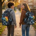 thumbnail image 3 of Chririnla Waterproof Bookbag for Elementary School Back to School, 600D Polyester Lightweight School Bag, Cartoon Truck Design, 3 of 9