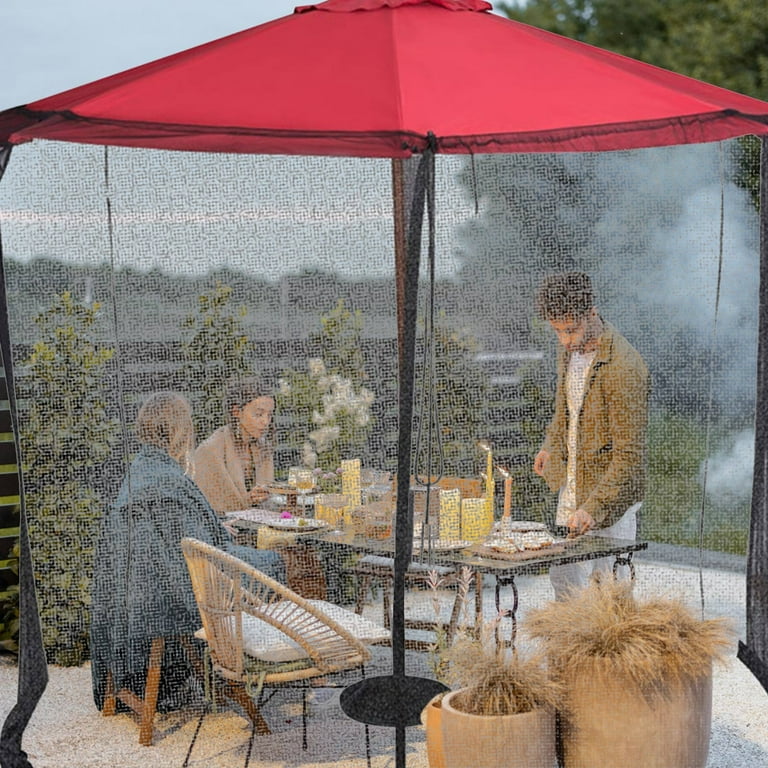 XIAOLE Patio Umbrella Outdoor Table Bug Screen Mesh Black XIAOLE Patio Umbrella Outdoor Table Bug Screen Mesh Black