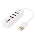 thumbnail image 1 of HUB de 3 puertos Lector de tarjetas externo Cable USB 2.0 portátil de plástico Adaptador de red Adaptador de red Accesorio para PC Vogacara EL002107-02B, 1 of 2