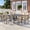 Brown, variant on U-HOMY 9-Piece Outdoor Dining Set for 8, Textilene Chairs, Square Table, Umbrella Hole, Weatherproof, Blue/Brown/Gray