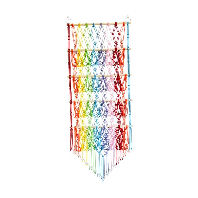 Maoww Hanging Organizer Plush Toy Storage Stuffed Net Hammock Animal for Magazines Beige Colorful 130x52cm