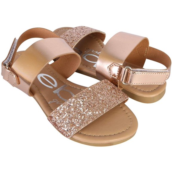 bebe Girls Metallic Sandals with Chunky