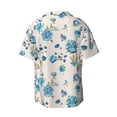 thumbnail image 2 of Xecao offers the Rose Flowers for Men's Casual Short-sleeved Shirt, a button-up collared shirt with a pocket, perfect for beach vacations and yacht travel in the Medium size., 2 of 7