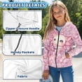 thumbnail image 6 of chaqlin Axolotl Zip up Hoodies for Teen Girls Y2K Long Sleeve Sweatshirts Jacket Cherry Blossom Full-Zip Hooded Coat Kids Sweater Top with Pockets, 6 of 7