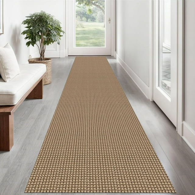 Braided Area Rug x Ft Washable Rugs for Entryway Throw Rugs Rubber Backed Boho Door Mat Indoor Entrance Cotton Kitchen Rugs Woven Front Door Rug for Foyer Living Room Tan/