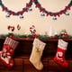 thumbnail image 1 of Adornos navideños, colgante para árbol de Navidad con cinta floral de 2 metros de largo con cordón y pompones. Ideal para árboles de Navidad y decoración de ventanas. Parte superior de plástico., 1 of 6