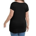 thumbnail image 2 of Gocolloa Plus Size Tops for Women Basic Cap Sleeve V Neck T Shirts Summer Casual Loose Dressy Tunic Black 4X, 2 of 6