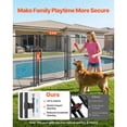 thumbnail image 2 of KFFKFF Pool Fence Gate, 4 x 2.5 ft Inground Swimming Pool Fences Gate, Outdoor Security Fencing Door Kit with Metal Latch, 352 gsm Teslin PVC Mesh, Round Tube, Lockable, Black, 2 of 9