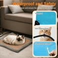thumbnail image 3 of Cat Heating Pad, 6 Adjustable Temperature & 5 Timer Options, 17.7'' x 17.7'' Pet Heating Pad for Cats Dogs, Waterproof Indoor Outdoor Electric Heated Cat Bed Dog Mat with Chew-Resistant Cord (Grey), 3 of 10