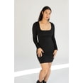 thumbnail image 3 of Ragstock Long Sleeve Square Neck Mini Dress, 3 of 4