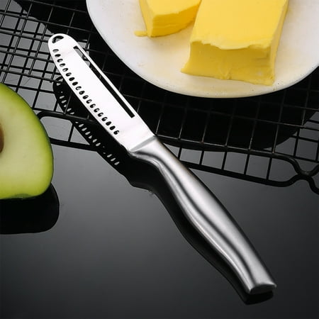 

PTJKU Multifunctional Stainless Steel Butter Knife Set; Ergonomic Western Style Butter and Cheese Knives; Stainless Steel Cutlery for Butter and Conserves White