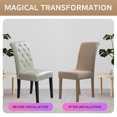 thumbnail image 4 of Furrygo Beige Dining Room Chair Covers Set of 6, Stretch Parson Chair Slipcover for Dining Room, Restaurant, Kitchen, Party, 4 of 7