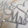 thumbnail image 3 of Adorno para tartas AMINJIE Mr and Mrs Silver Glitter, acrílico, 3 of 6