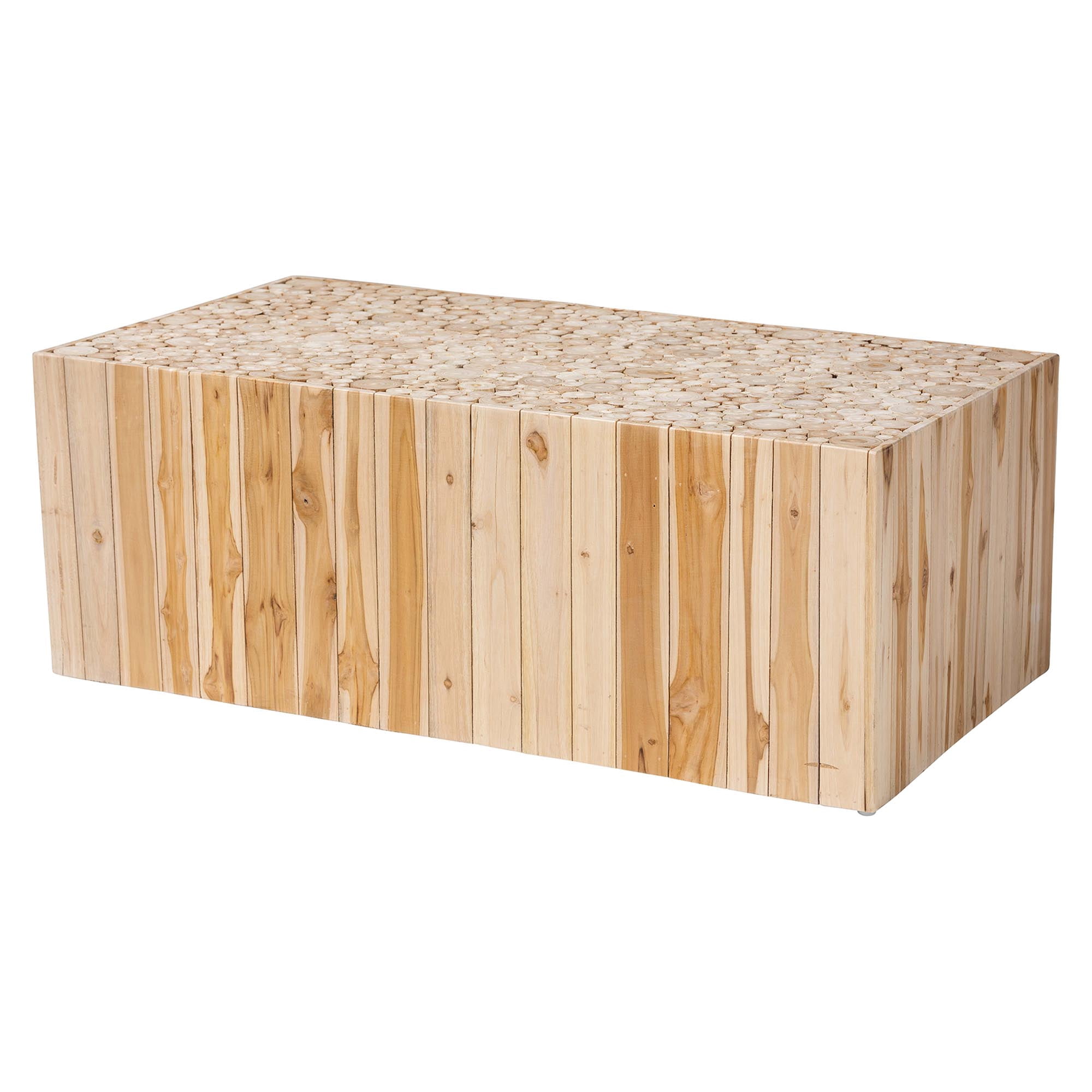 bali & pari Boho Fully Assembled Teak Wood Plywood Coffee Table, Natural