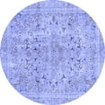 thumbnail image 1 of Ahgly Company Indoor Round Abstract Blue Modern Area Rugs, 3' Round, 1 of 4
