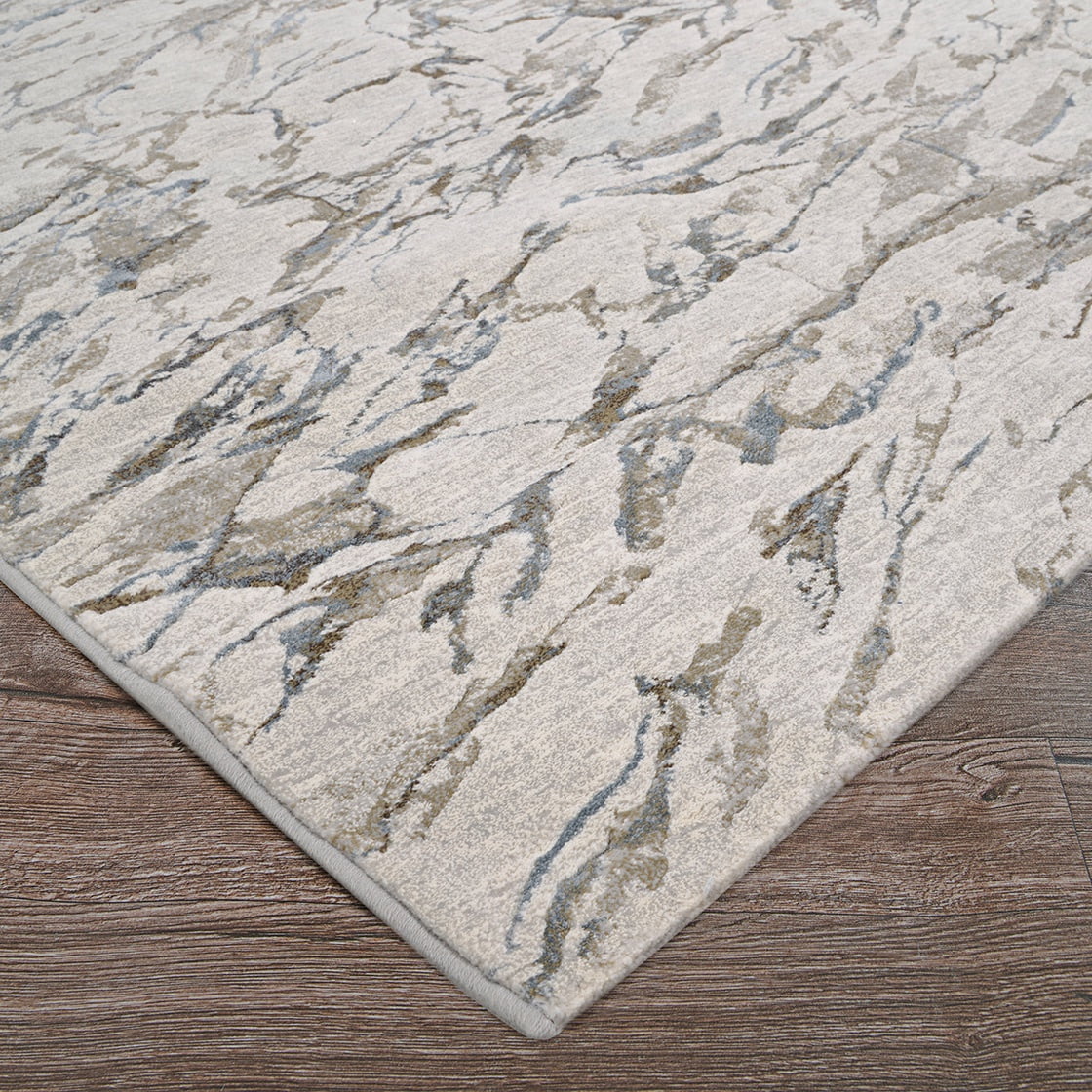 Couristan Sonnet Marbre 6'6" x 9'6" Grey and Black Indoor Area Rug