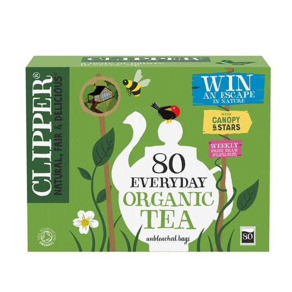 Clipper Organic Everyday Tea Bags 80Pack 232G, Imported from Britain