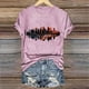 thumbnail image 2 of Camisetas de Manga Corta para las Mujeres de Moda Imprimir Cuello Redondo Camiseta, Mezcla de Poliéster Ligero para Primavera Verano Otoño, 2 of 8