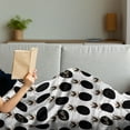 thumbnail image 3 of Minimalist Soft Flannel Fleece Blanket, Modern Exotic Pineapples with Hello Calligraphy Hipster Illustration, Cozy Plush for Indoor and Outdoor Use, 50" x 70", Black Peach and Grey, by Ambesonne, 3 of 5