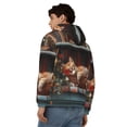 thumbnail image 4 of Kdxio Cat Asleep Among Flowers Print Men Hoodies Casual Hoodies for Men with Zip Pockets Full Zip Long Sleeve Sweatshirt Sports Hooded Jacket-Medium, 4 of 5