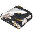thumbnail image 2 of Bixox Fleece Blanket Lilies Flowers Pattern Super Soft Double-Sided Microfiber Flannel Blanket for Sofa, Bed, Couch, Suitable for All Seasons - 60"x50", 2 of 5