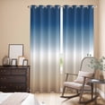 thumbnail image 3 of Navy Blue Beige Ombre Cream Kitchen Curtains 84 Inch Length, Modern Abstract Art Aesthetics Grommet Top Bedroom Living Room Curtains, Light Filtering Cafe Curtain Drapes 2 Panels Set 84''x84'', 3 of 9