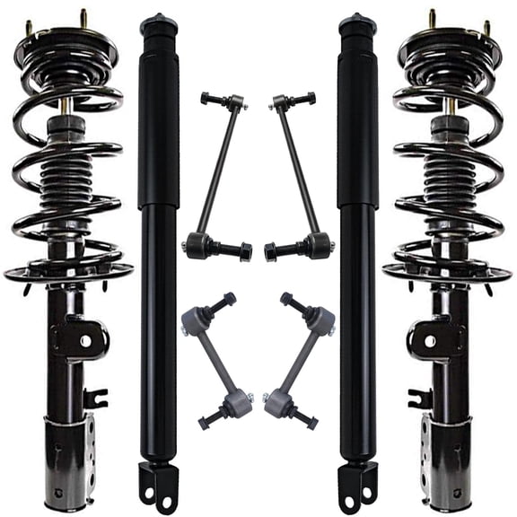 Detroit Axle - FWD Front Struts & Coil Spring   Rear Shock Absorbers   Front & Rear Sway Bars Replacement for 2013-2019 Ford Explorer - 8pc Set