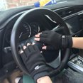 thumbnail image 6 of Mosey 1 Pair Men Autumn Winter Riding Gloves Half Finger Faux Leather Elastic Cuffs Solid Color Sports Climbing Fitness Driving Mittens, 6 of 7