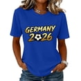 thumbnail image 5 of Soccer Cup 2026 Jersey GERMANY Soccer for Women with Gold Graffiti Text and Crew Neck Short Sleeves Featuring Soft Cotton Blend for Game Day Parties Tailgating Events Blue L, 5 of 8