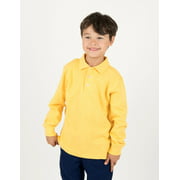 Leveret Boys Long Sleeve Cotton Polo Shirt Yellow 14 Year