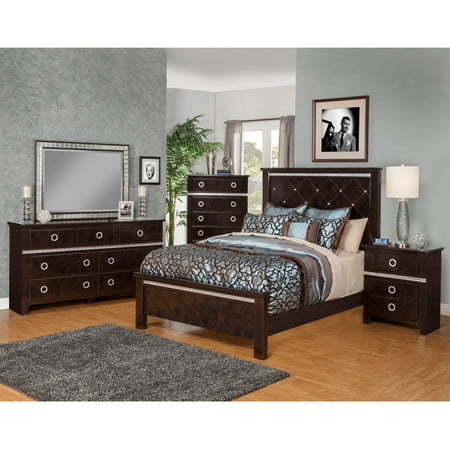 k&b furniture dark chocolate wood bedroom chest - walmart