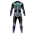 thumbnail image 3 of Men's Halloween Skeleton Bodysuit, 3D Bone Print Clothes, Long Sleeve Jumpsuit, S-4XL, 3 of 5