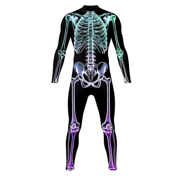 PLHWHYQ Boys 3D Bodysuit, Stretchy Halloween Full Body Jumpsuit for Halloween Night Activities Black 7-8 Years
