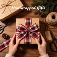 thumbnail image 4 of Goujian Christmas Plaid Wired Ribbon, 5 Yards Burlap Checkered Edge Ribbon, DIY Wreath Bow Gift Wrapping for Xmas Tree Weddings Holiday Home Crafts Decor, 4 of 6