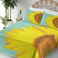 thumbnail image 5 of Ambesonne Sunflower Fitted & Top Sheet Set with Shams, Close up Half Petal, Mustard Dark Orange, 5 of 8