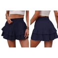thumbnail image 3 of Women'S High Waist Ruffle Mini Skirt Tiered Short Skirt with Shorts Underneath L, 3 of 6