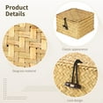 thumbnail image 4 of 3 PCS Handwoven Seagrass Storage Baskets with Lid, Rectangular Household Organizer Bins, Multipurpose Storage Box for Home Organization, Stylish Gift Basket, 4 of 6