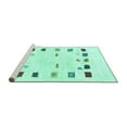 thumbnail image 2 of Ahgly Company Machine Washable Indoor Round Solid Turquoise Blue Modern Area Rugs, 3' Round, 2 of 4