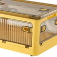 thumbnail image 3 of Foldable Storage Box with Wheels Sided Doors Organizerfor Home Storage (Yellow), 3 of 9
