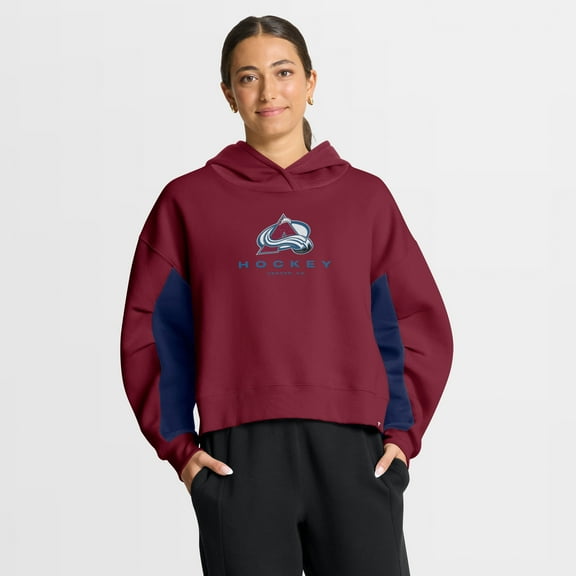 Women's Fanatics Burgundy Colorado Avalanche Back Check Boxy Hoodie