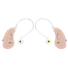 Eva™ by iHEAR®, Small, Low Profile Digital Hearing Aid, Designed for Women (Petite Clear Wire, Gray, Left and Right Ear Pair)