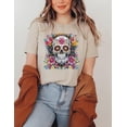 thumbnail image 3 of Day of the Dead Unisex Softstyle T-Shirt, Dia de los Muertos Spooky Skull Shirt, Halloween Tee, Gothic Top, Skeleton Costume Shirt, 3 of 5