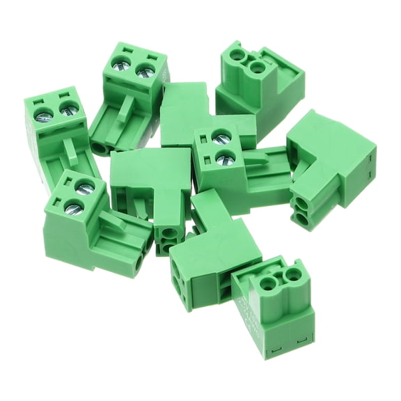 10PCS 2-Pin PCB Mount Screw Terminal Block Connectors 5.08mm/0.2inch Pitch