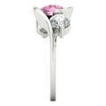 thumbnail image 3 of Three-Stone Engagement Ring for Women - 3.5ct Simulated Pink Diamond in 18K White Gold Promise Ring, 3 of 6
